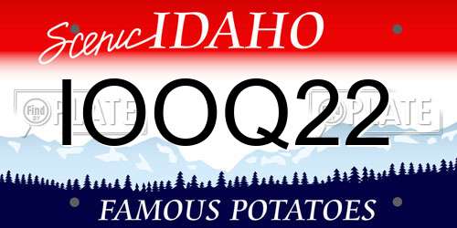 IOOQ22 Idaho License Plate