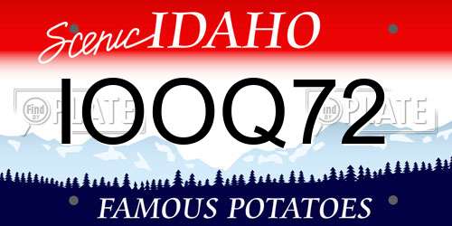 IOOQ72 Idaho License Plate