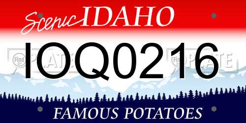 IOQ0216 Idaho License Plate