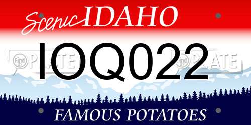 IOQ022 Idaho License Plate
