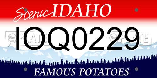 IOQ0229 Idaho License Plate