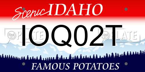 IOQ02T Idaho License Plate