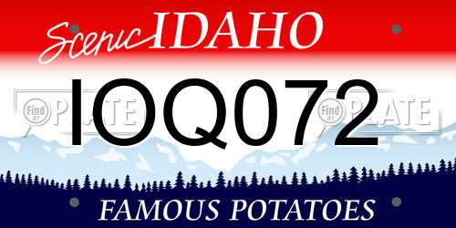 IOQ072 Idaho License Plate