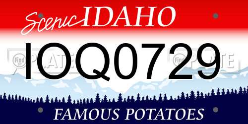 IOQ0729 Idaho License Plate