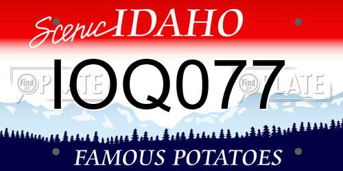 IOQ077 Idaho License Plate