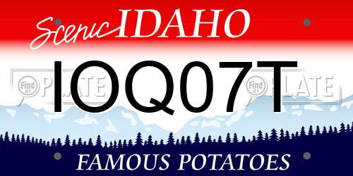 IOQ07T Idaho License Plate