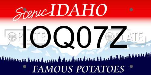 IOQ07Z Idaho License Plate