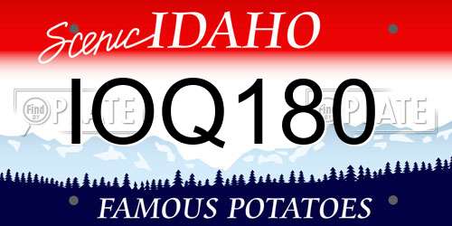 IOQ180 Idaho License Plate