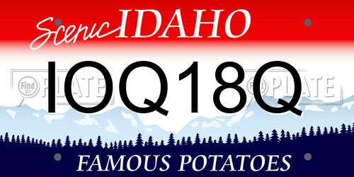 IOQ18Q Idaho License Plate