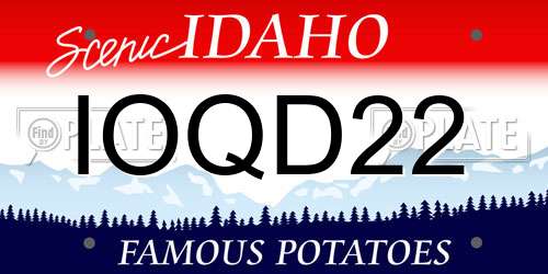 IOQD22 Idaho License Plate