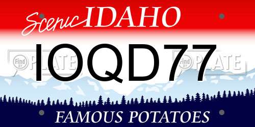 IOQD77 Idaho License Plate