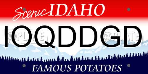 IOQDDGD Idaho License Plate