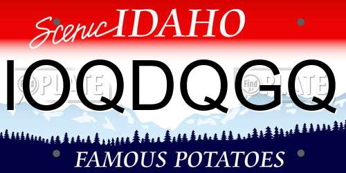 IOQDQGQ Idaho License Plate