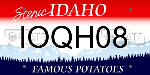 IOQH08 Idaho License Plate