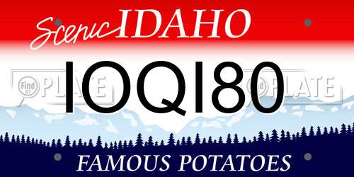 IOQI80 Idaho License Plate