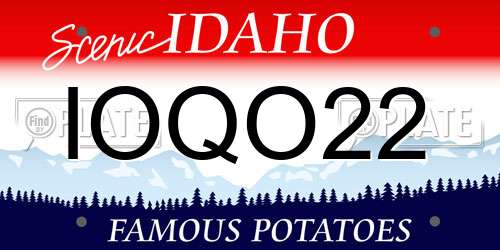 IOQO22 Idaho License Plate