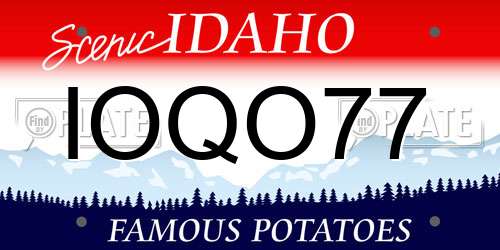 IOQO77 Idaho License Plate
