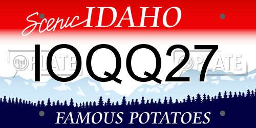 IOQQ27 Idaho License Plate