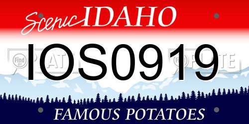 IOS0919 Idaho License Plate