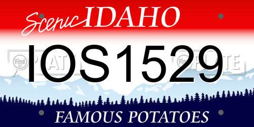 IOS1529 Idaho License Plate