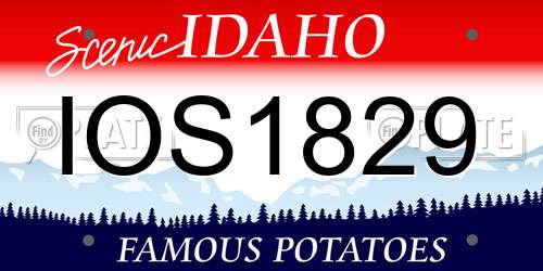 IOS1829 Idaho License Plate