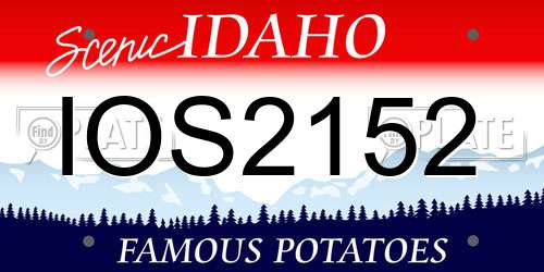 IOS2152 Idaho License Plate