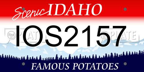 IOS2157 Idaho License Plate