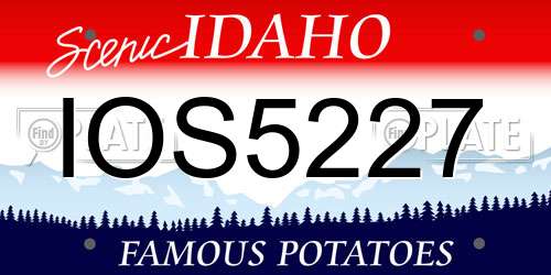 IOS5227 Idaho License Plate