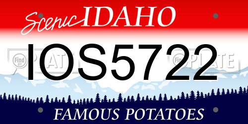 IOS5722 Idaho License Plate