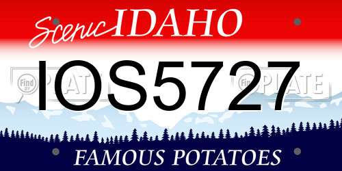 IOS5727 Idaho License Plate