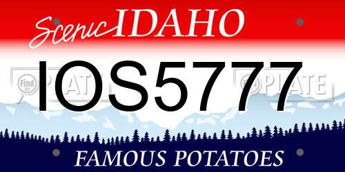IOS5777 Idaho License Plate