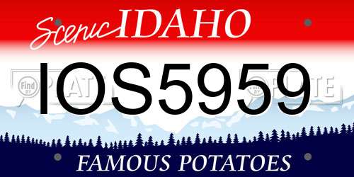 IOS5959 Idaho License Plate
