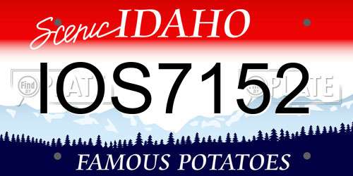 IOS7152 Idaho License Plate