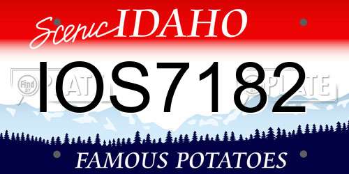 IOS7182 Idaho License Plate