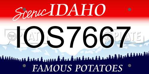 IOS7667 Idaho License Plate