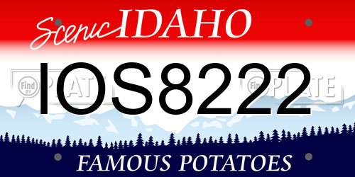 IOS8222 Idaho License Plate