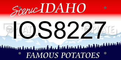 IOS8227 Idaho License Plate