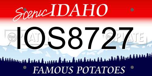 IOS8727 Idaho License Plate