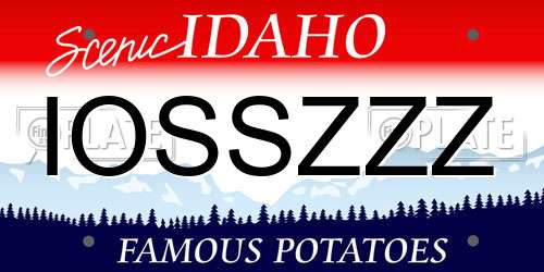 IOSSZZZ Idaho License Plate