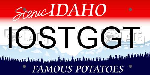 IOSTGGT Idaho License Plate