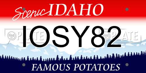 IOSY82 Idaho License Plate