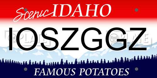 IOSZGGZ Idaho License Plate