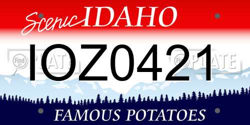 IOZ0421 Idaho License Plate
