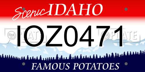 IOZ0471 Idaho License Plate
