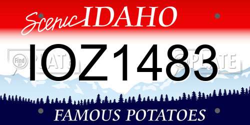 IOZ1483 Idaho License Plate