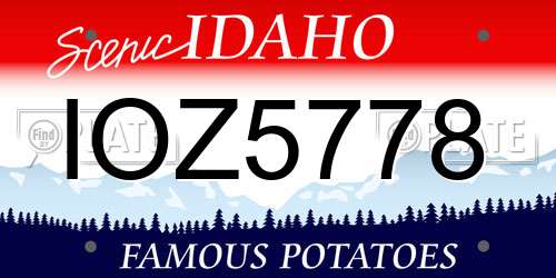 IOZ5778 Idaho License Plate