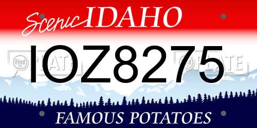 IOZ8275 Idaho License Plate