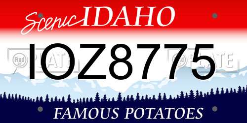 IOZ8775 Idaho License Plate