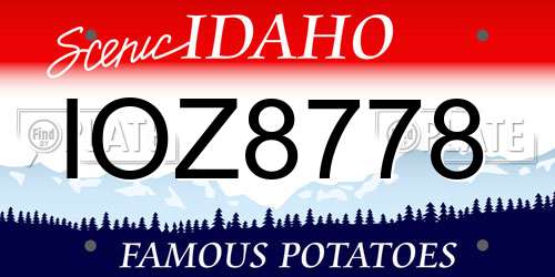 IOZ8778 Idaho License Plate