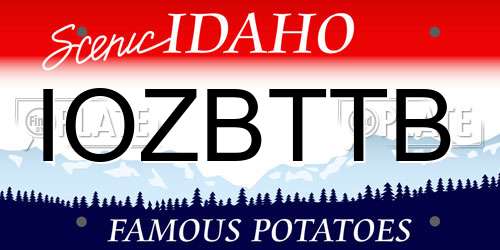 IOZBTTB Idaho License Plate